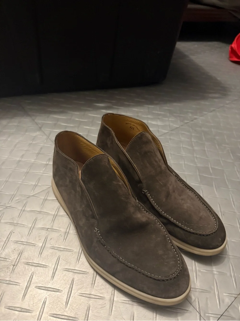 Loro Piana Men's Suede Slip-On Loafers - Dark Brown